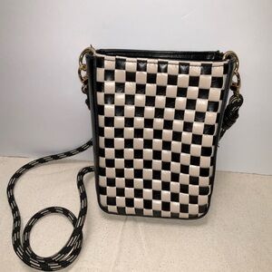 Universal Thread Black & Tan Checkered Crossbody Bag Checker Phone Bag